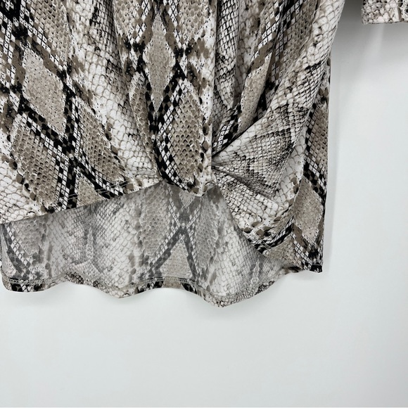 NWT Honeyme Snake Animal Print Twist Tie Front High Low Size Small Casual Tunic - Picture 4 of 6